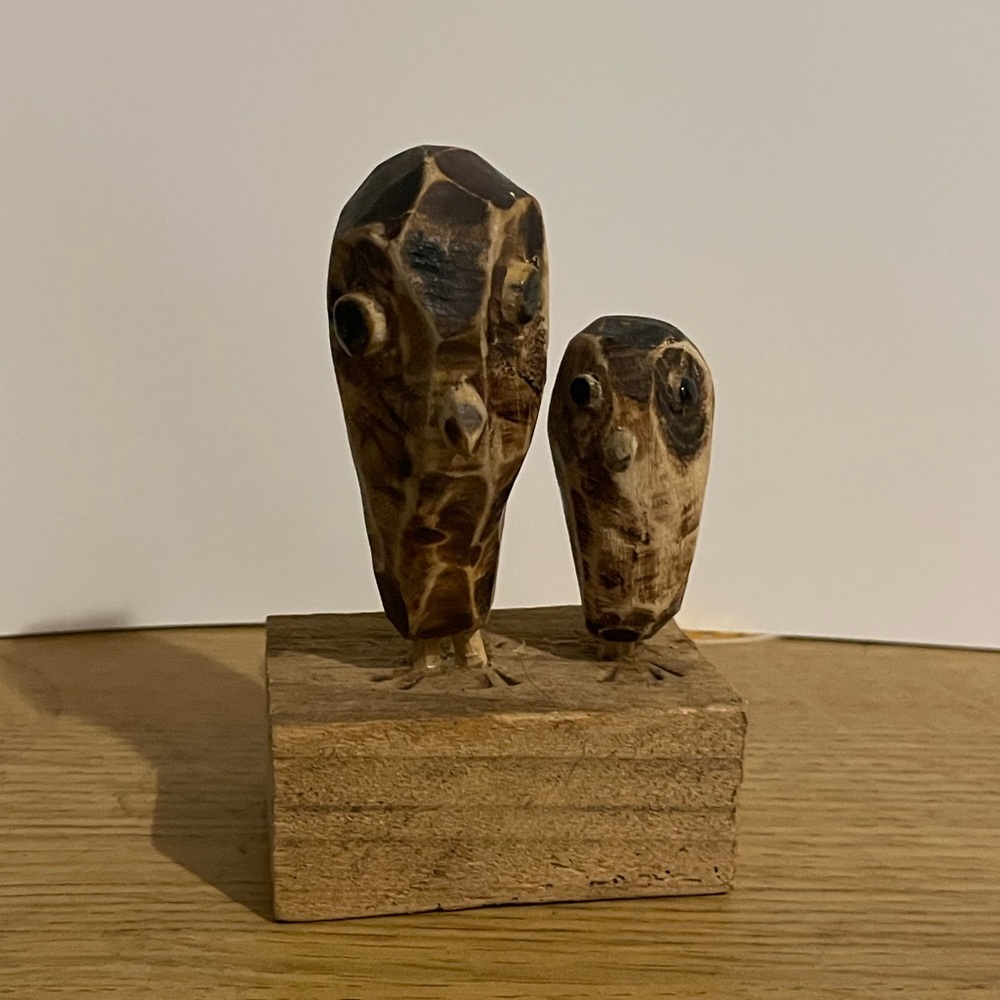 ❤️2/$25 Handcrafted Wooden Owl Sculpture